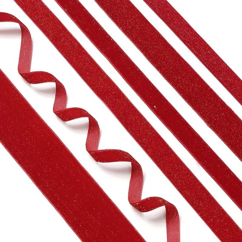 6-38mm Red Dark Green Velvet Ribbon Artificial Home Room Decor Christmas Tree Pendant Gift Packaging Bow DIY Party Decoration