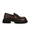 2025 exquisite small leather shoes women's British style retro polished thick-soled lazy loafers women's large-size small leather shoes