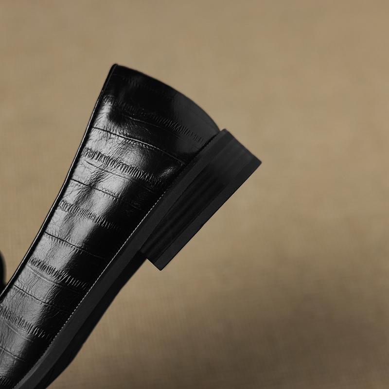 Fashion Women's new leather plaid cowhide round toe flower tassel British style comfortable low heel loafers casual single shoes