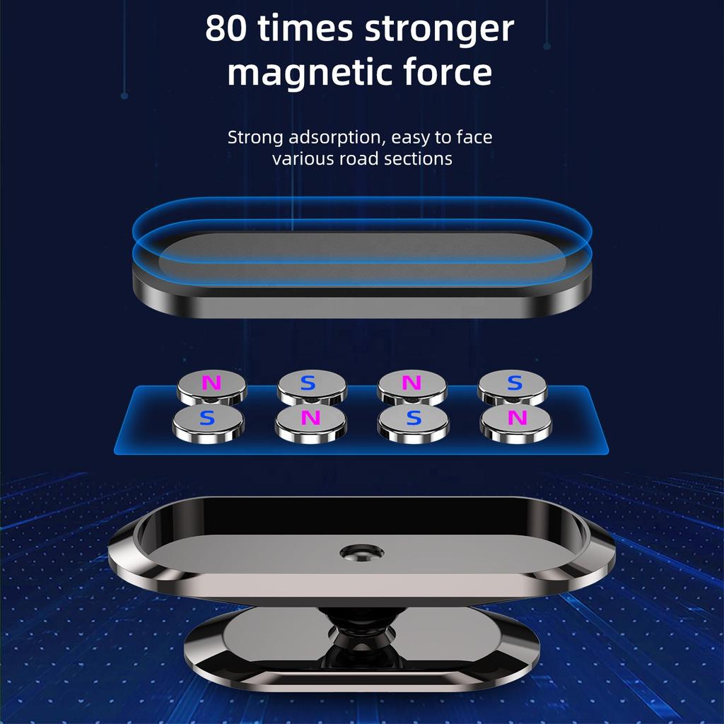 Rotatable Mini Strip Shape Phone Stand Magnetic Car Phone Holder Metal Strong Magnet GPS Car Mount