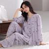 Women's 2025 Summer/Fall Long Sleeve Cotton Pajama Set - Plus Size