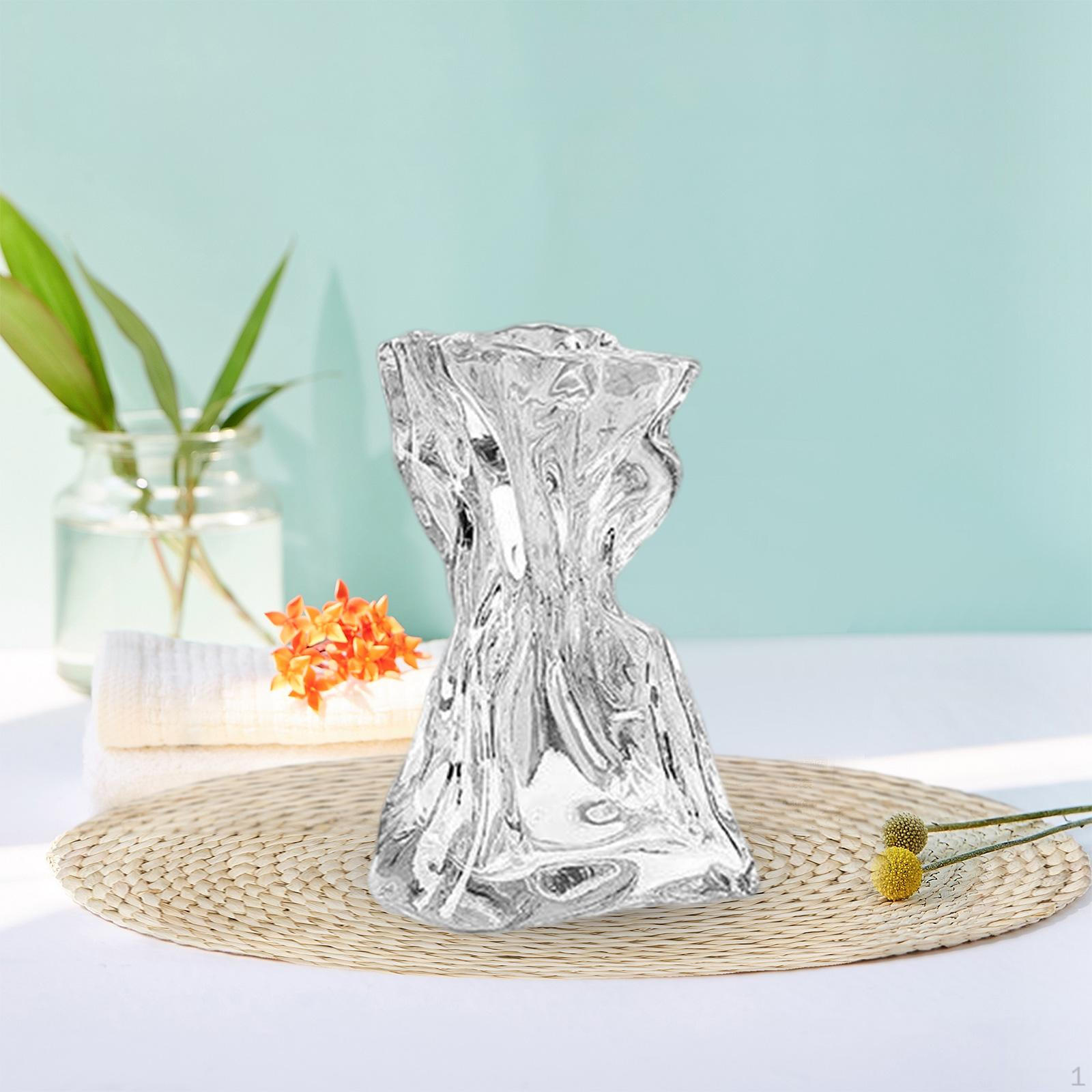 Flower Vase Minimalist Dried Container Floral Transparent Glass for Clear Size L