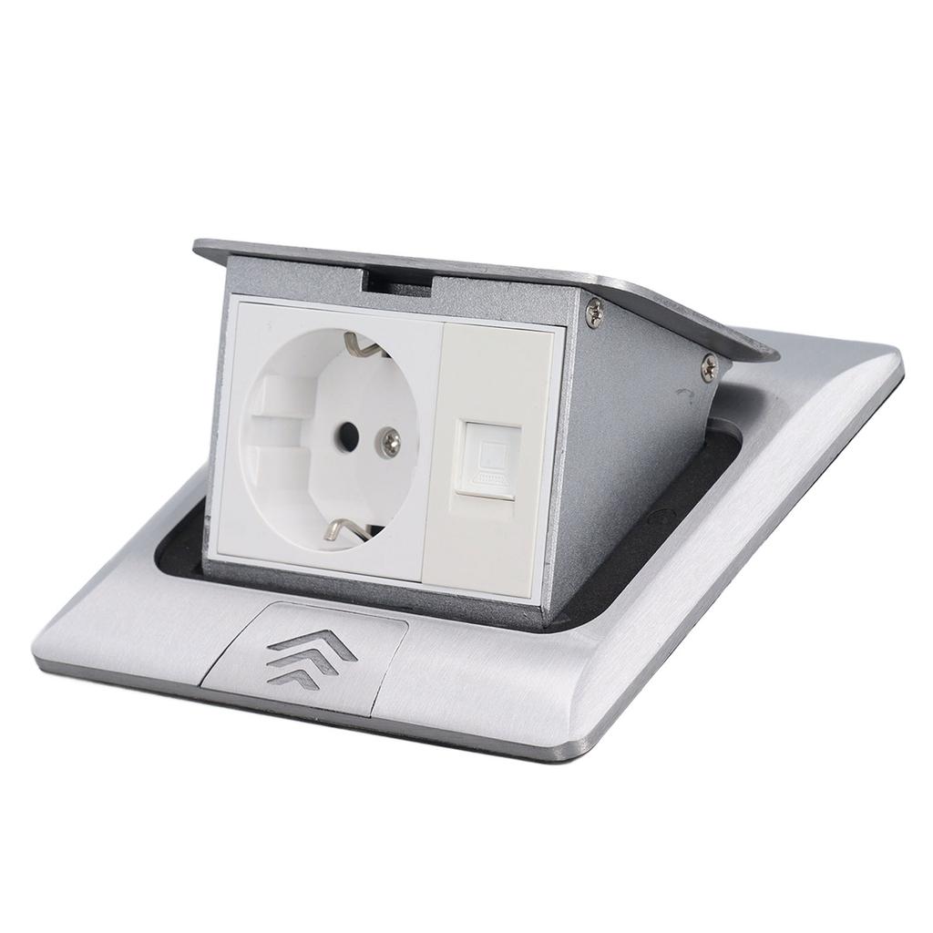 Popup Floor Electrical Outlet Box Professional Recessed Hidden Socket European Style Popup Cover