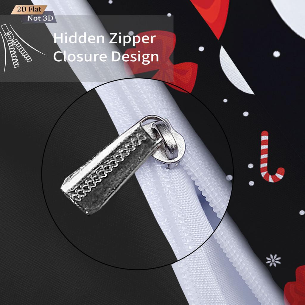 3 szt. pościeli z nadrukiem bałwana bożonarodzeniowego, czarny rdzeń, bezrdzeniowa, wygodna, wielorozmiarowa, do sypialni, akademika, poszwy na kołdrę, można prać w pralce