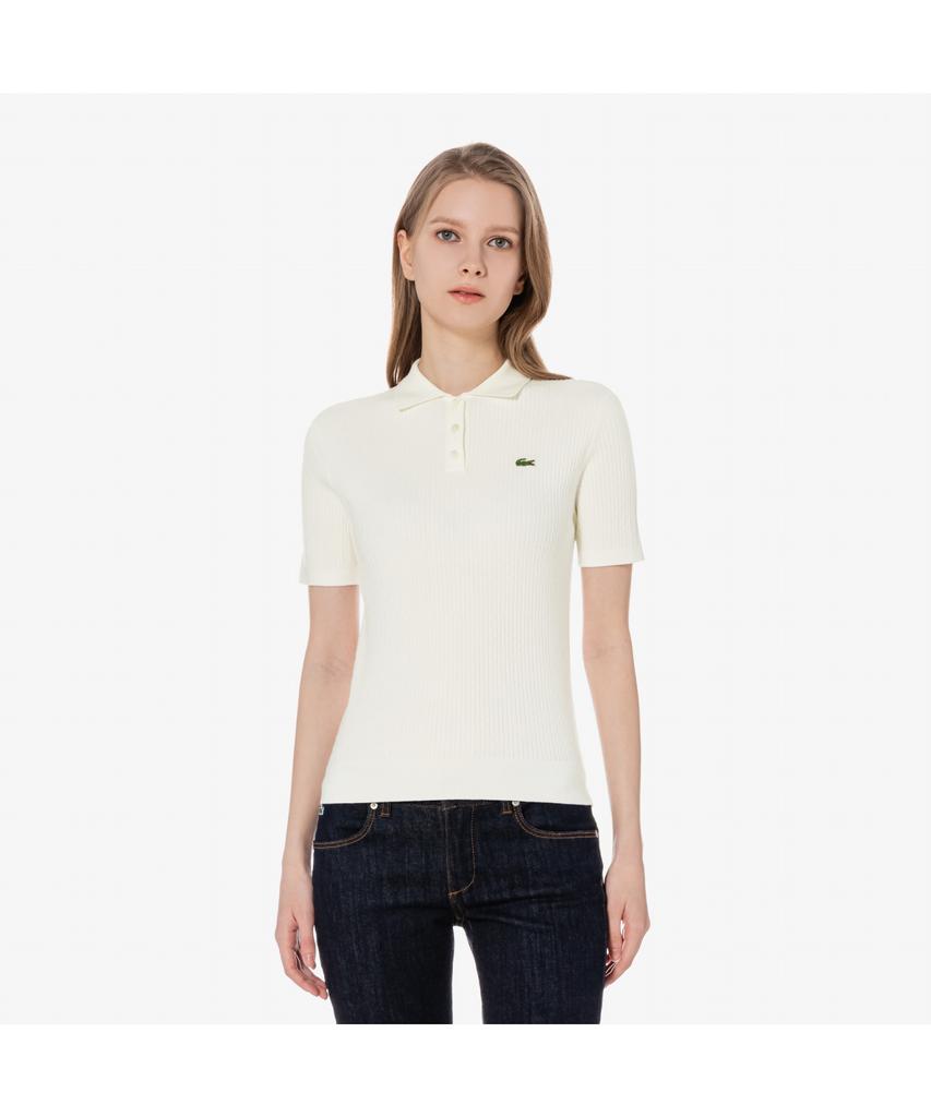 LACOSTE Women'S Cable Short Sleeve Polo Sweater Pf597E-55G 70V