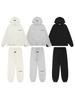 FOG Essentials Men's Loose Fit Velvet Hoodie, Double-Stitched with Heat Transfer, Trendy American Brand.