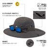 Large size safari adventure foldable boonie fishing UV military sun hat with neck removable chin wide UV mountain hiking gray [TOP-EX] women's hat,