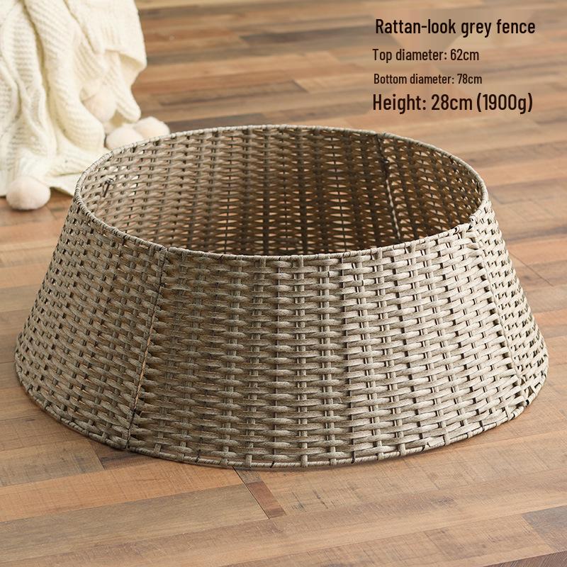 Christmas Tree Base Decorations: Skirt & Basket Set
