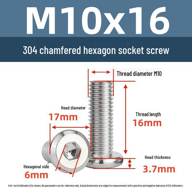Yigu 304 Stainless Steel M2-M12 Countersunk Flat Head Hex Screw for Furniture & Cabinets