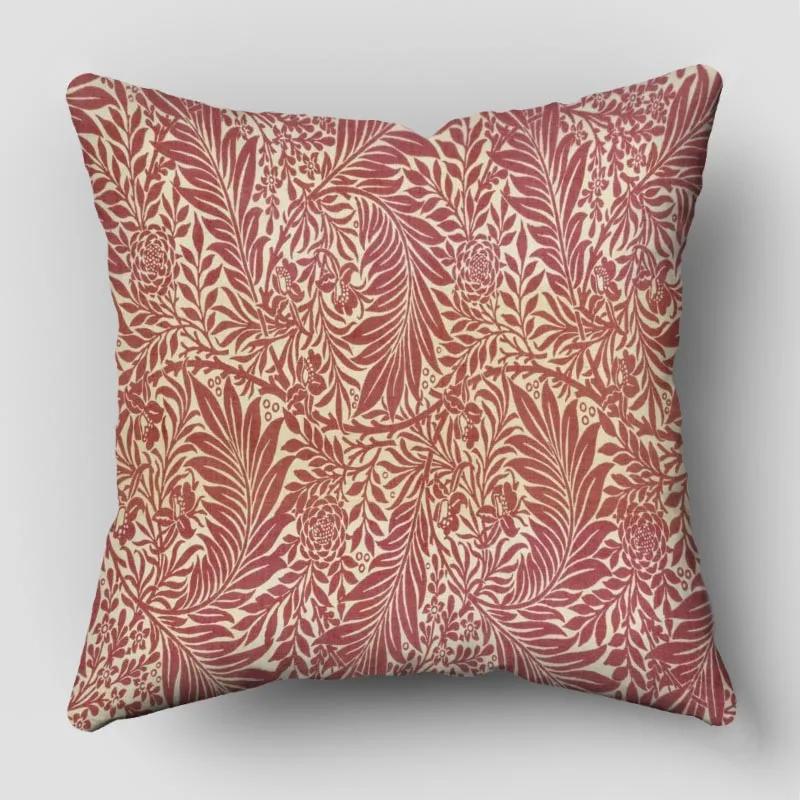 William Morris Pillow Cover Bedroom Home Office Decorative Pillowcase Square Zipper Pillow Cases Satin Fabric Eco-Friendly