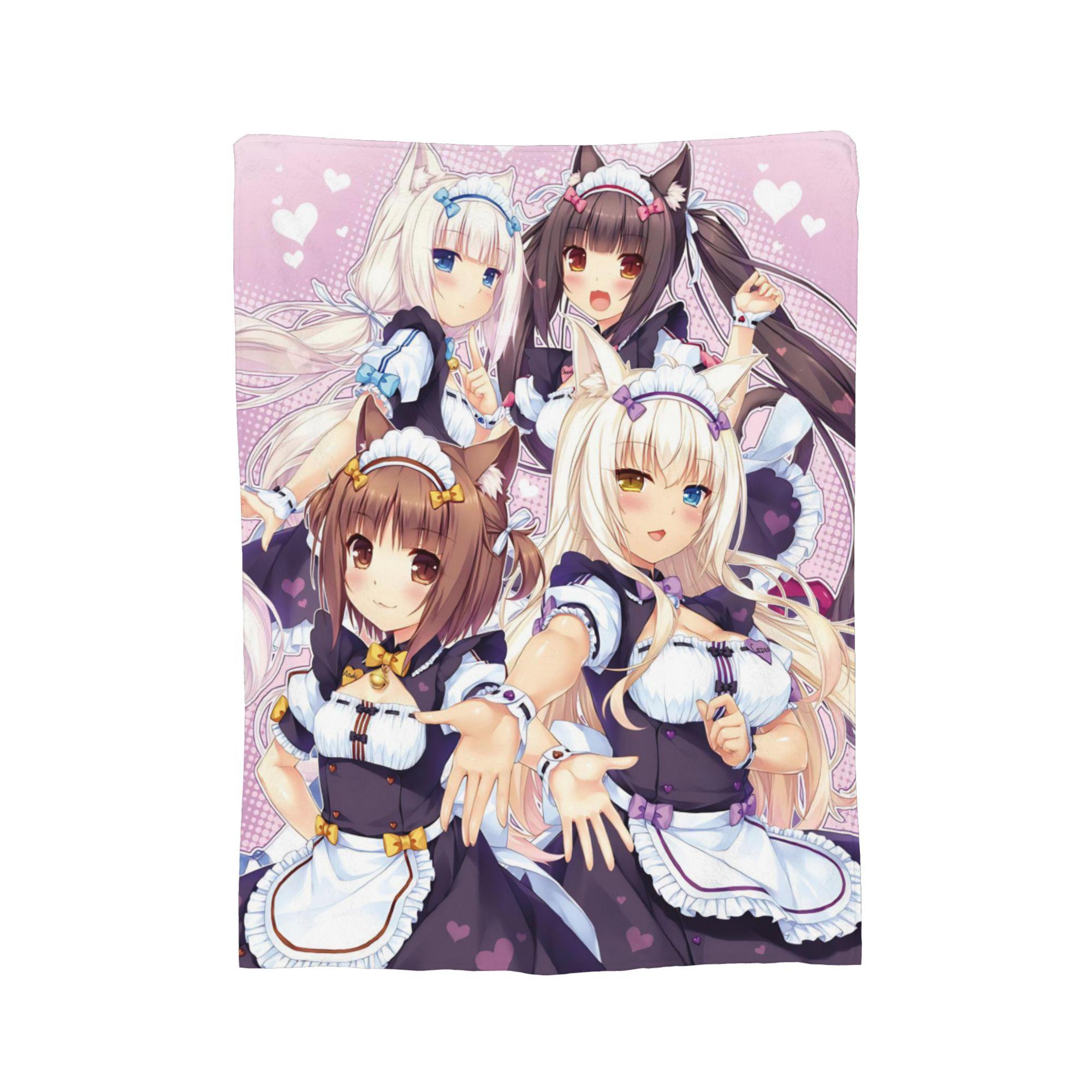 

NEKOPARA Anime Game Blankets Fleece Spring Autumn Multifunction Super Warm Throw Blanket for Home Travel Plush Thin Quilt 75x90cm