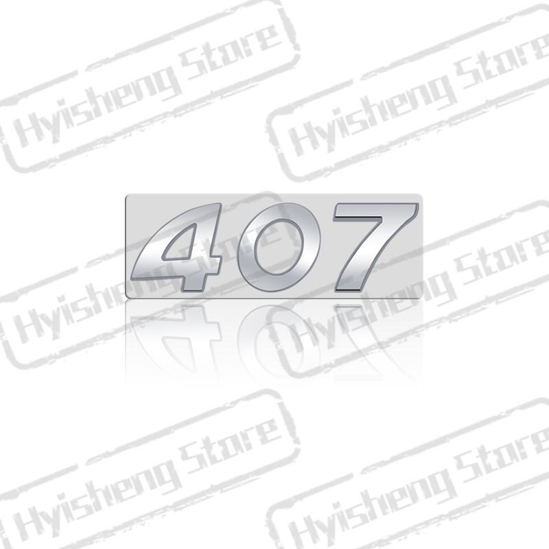 1Pc 3D Metal Sticker For 406 407 Emblem Letters Badge Decoration Rear Trunk Stickers Car Styling Accessories