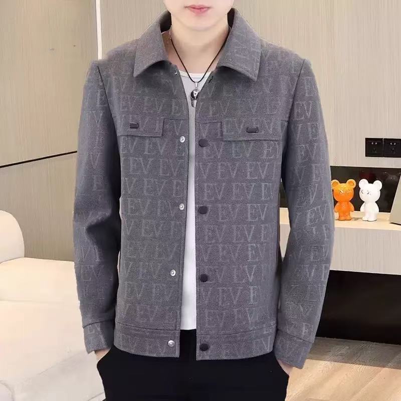 New men's thickened jacket lapel jacket casual short men's cotton clothes