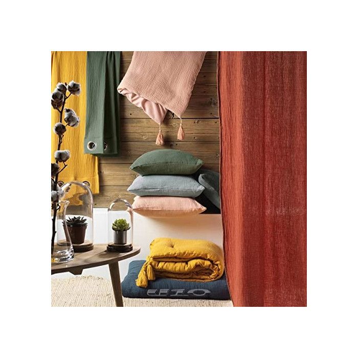 Parure de lit - PROMO LINGE - Alia - Gaze de coton - 240 x 220 cm - Sauge