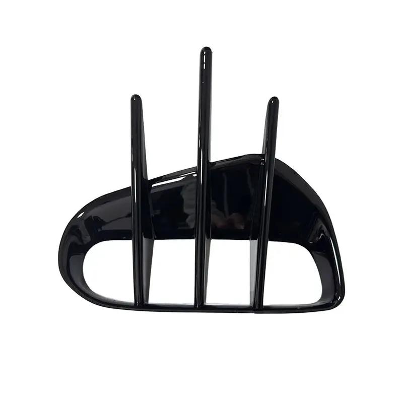 For KIA Stinger 2018- Car Sticker Frpmt Bumper Side Vent Spoiler Canard Covers Carbon Fiber Look Gloss Black Accessories ABS