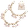 Elegant Purse Chain Strap Alloy Chain Replacement with Flower Charm Fashion Decoration for Shoulder Bags and Purses