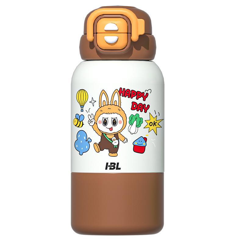 

Mengqu Children s Thermos Cup Food Grade 316 Cartoon Cute Straw Cup Outdoor Portable Large Capacity Double Drinking Cup 500ml