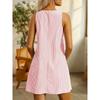 Summer Spring Elegant Shirt Dress Women Vintage Pocket Sleeveless Striped Mini Dresses Elegant Casual Vestidos Casual Dress