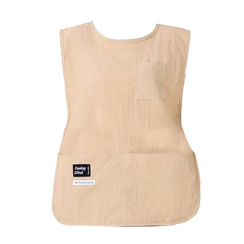 Tablier Gilet Style Japonais Récent Avec Multiples Poches Mâle Femelle Serveur Vêtements de Travail Bretelles Épaules Élargies Réglables Tablier