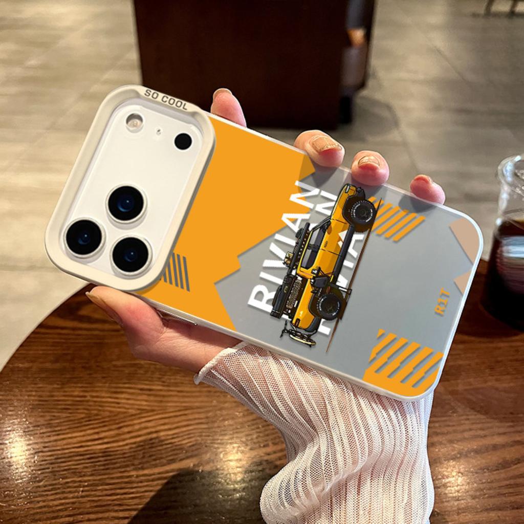 Rivian R1T Electric Truck Off-Road Adventure Phone Case For IPhone 15 Pro Max 14 13 12 - Yellow Truck Protective Cover