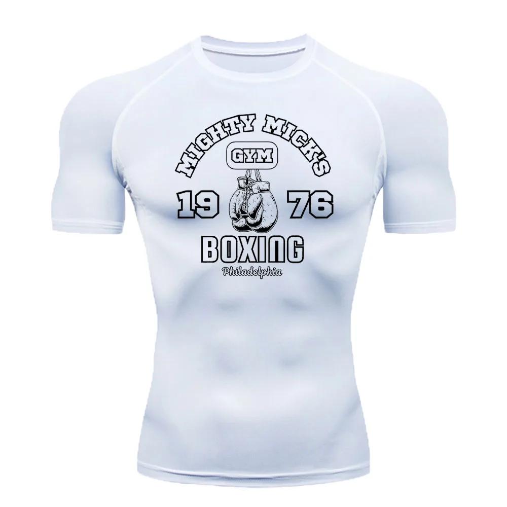 Tight Compression Shirt Men's Gym Fitness Jogging sweatshirt elastic Training Top Summer Breathable Sports Quick-drying Casual T-shirt