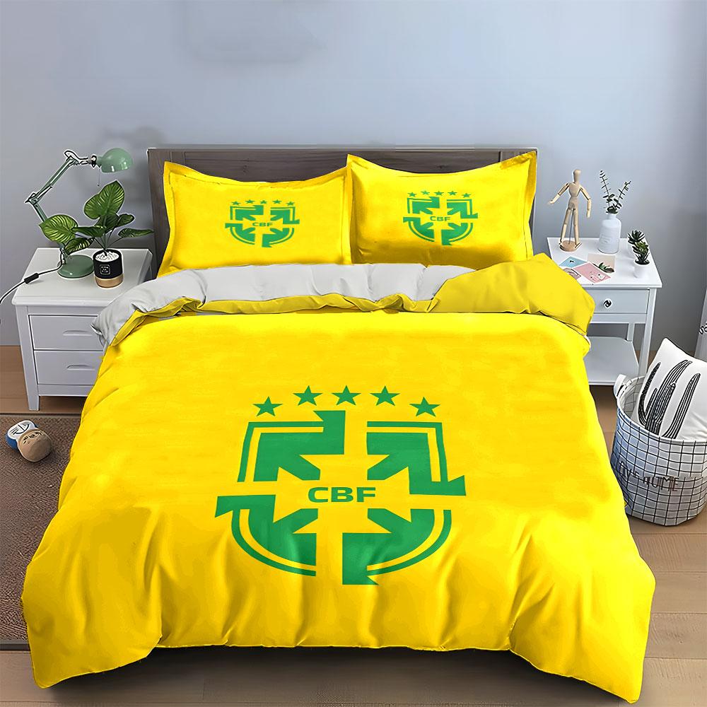 Yellow Bedding, Green Emblem. Bedding Sets Duvet Cover Sets Duvet Covers Pillowcases(1 * Duvet Cover 2 * Pillowcases, Without Duvet Insert)