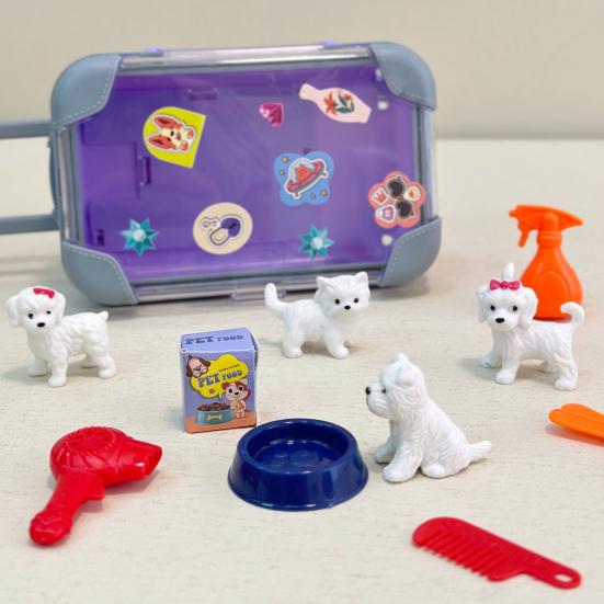 Dollhouse Mini Suitcase Trolley Luggage Handbag Model Candy Box Toy Stand Pretend Play Toy Suitcase Toys for Doll House Decor Pet Grooming Dressing