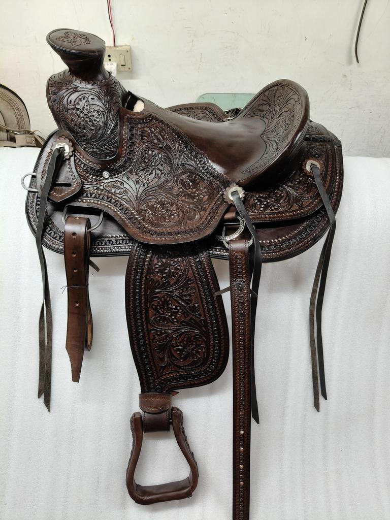 Garfo Wade Rancho Roping Trilha Western Selaria de Couro para Cavalo.