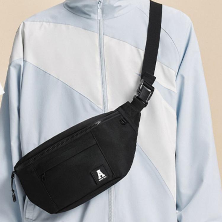 New Anta Canvas Shoulder Bag, Crossbody Bag, Canvas Bag, Sling Bag, Fanny Pack Regular Unisex Basic Black 992358141R-1