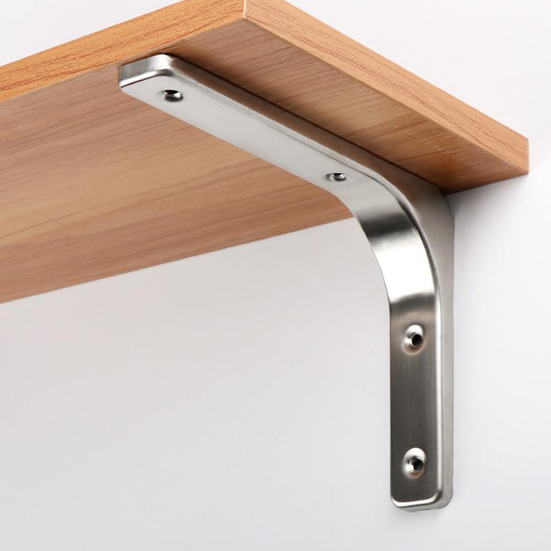 Stainless Steel Curved Wall-Mounted Triangular Shelf Bracket