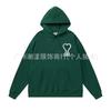 Unisex Embroidered Heart Hoodie Sweatshirt Casual Loose Fit Cotton Pullover Winter