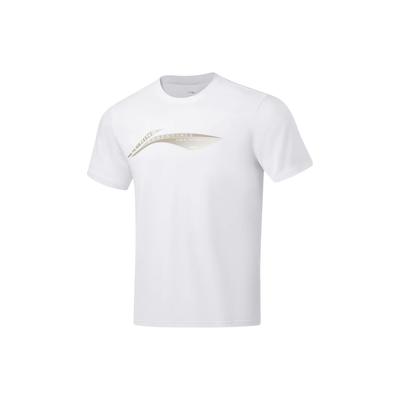 Fitness Series Printed Letter Crew Neck Short Sleeve T-Shirt Men Tops White ATST101-2