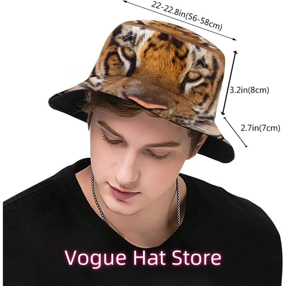 Tiger Bucket Hat For Women Men Casual Sun Wide Brim Cap Packable Outdoor Fisherman Hat