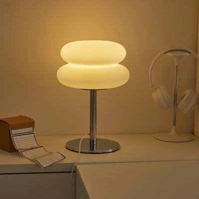 Italienische Designer-Glas-Eierkuchen-Tischlampe, Schlafzimmer, Nachttisch, Studie, Lesen, LED-Nachtlicht, Heimdekoration, Atmosphäre, gebeizte Schreibtischlampe