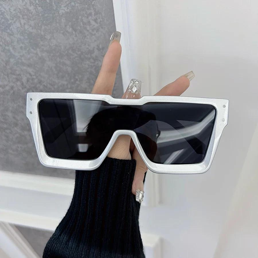 Designer Brand Square Sunglasses Women Men Cool Oversized Frame Sun Glasses Female Gradient Colors Trendy Fashion