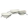 Conjunto de 3 Tigelas de Porcelana com Suporte