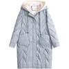 Down Jacket Women's Winter Medium and Long White Duck Down Over the Knee Fashion Thin Coat