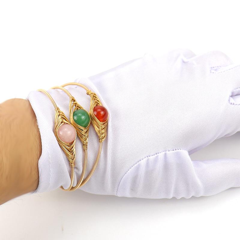 Hand-Wound Gold Agate Bead Opening Simple Bracelet Bracelet Devil Eye Bracelet B44