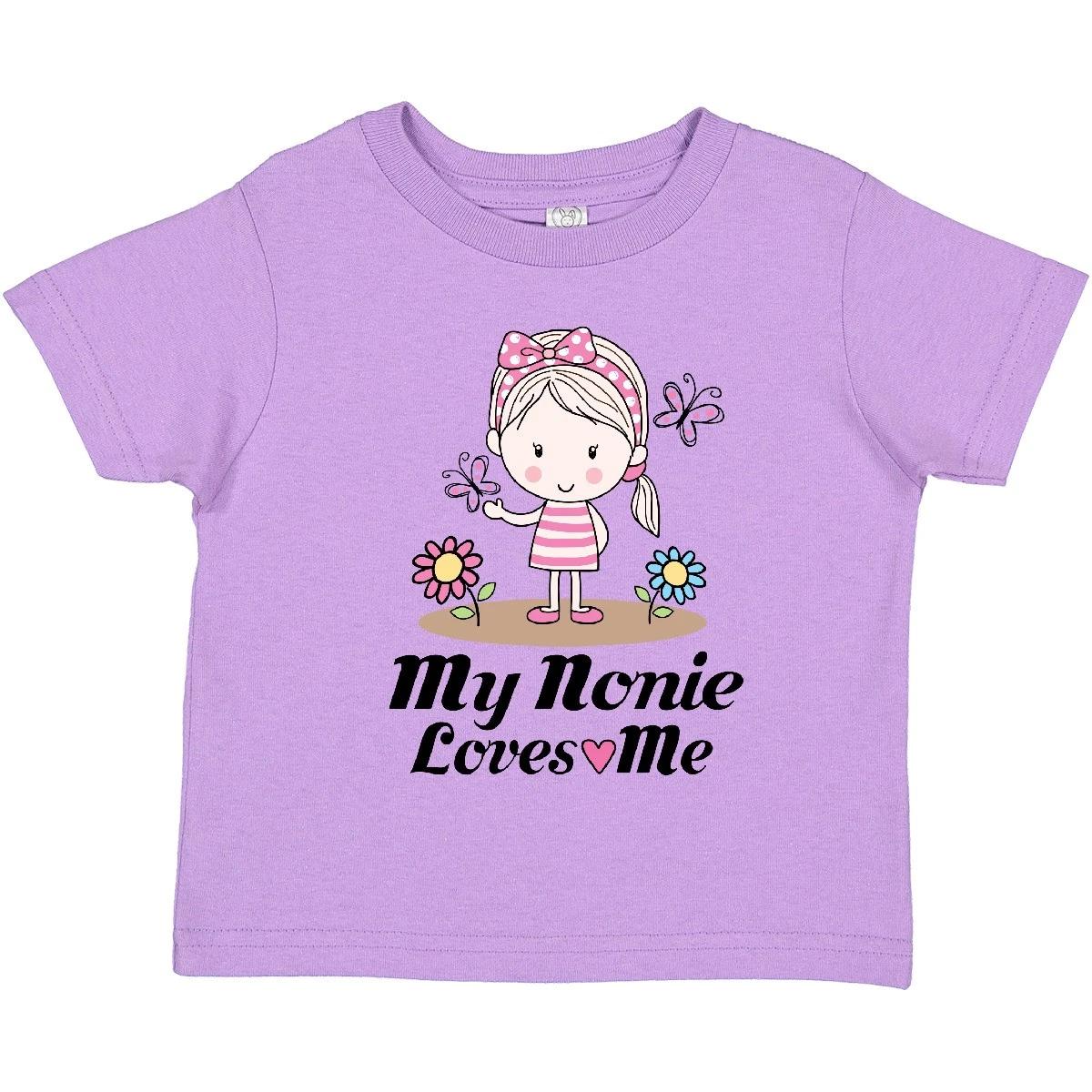 Inktastic My Nonie Loves Me Granddaughter Toddler T-Shirt Girls Child Grandkids 160