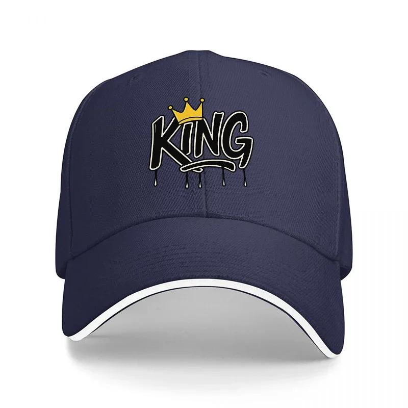 KING Krone Logo Baseballkappe Schwarz Verstellbare Mütze Streetwear Stil Unisex Damen Modeaccessoire Urban Trendiges Design