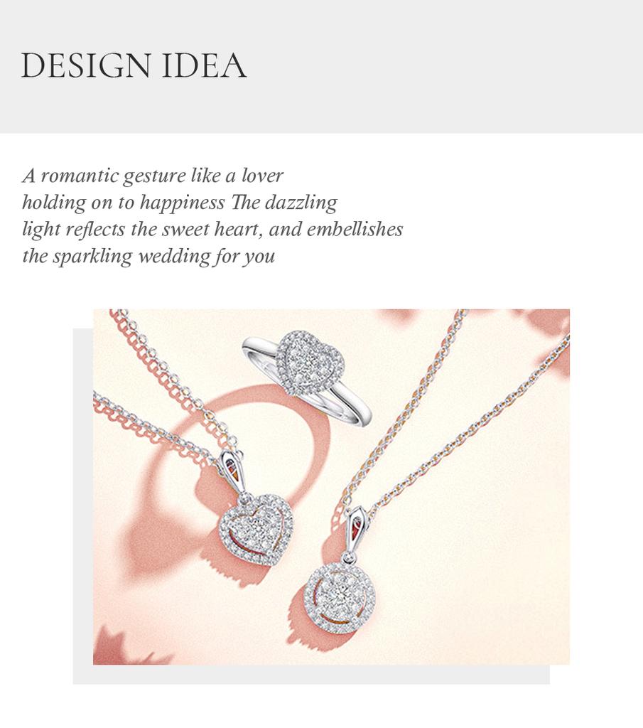 GRA Brillant Cut Moissanite Heart Ring for Women Luxury Diamond Rings 925 Silver Engagement Anniversary Fine Jewelry