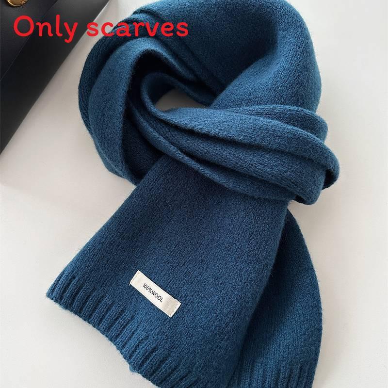 Scarf For Men And Women Solid Color Design Knit Winter Accessory