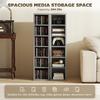 Set of 2 CD Media Display Shelf Unit Tower Rack with Adjustable Shelves, Light Grey