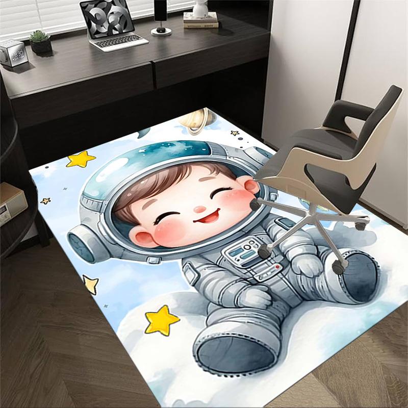 1PC space explorer astronaut Non-Slip Floor Carpet Compatible for Office&Living Room&Bedroom&Dining room - Flat-Weave Machine-W315