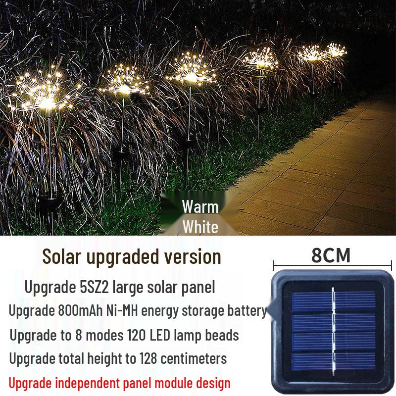 Waterproof Solar Dandelion Firework String Lights for Garden and Lawn Decoration