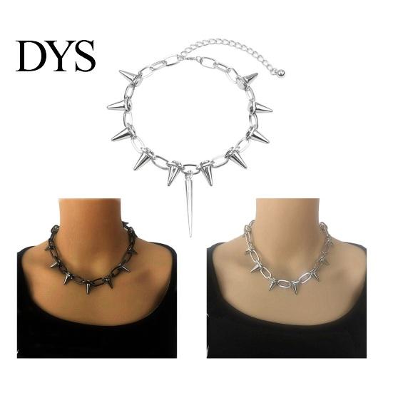 Stylish Alloy Necklace Spike Choker for Women Men Goth Punk Metal Charming Neck Jewelry Chain Rock Night Club Rivet Hypoallergenic