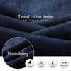 Futing Men's Thermal Fleece-Lined Straight-Leg Stretch Jeans