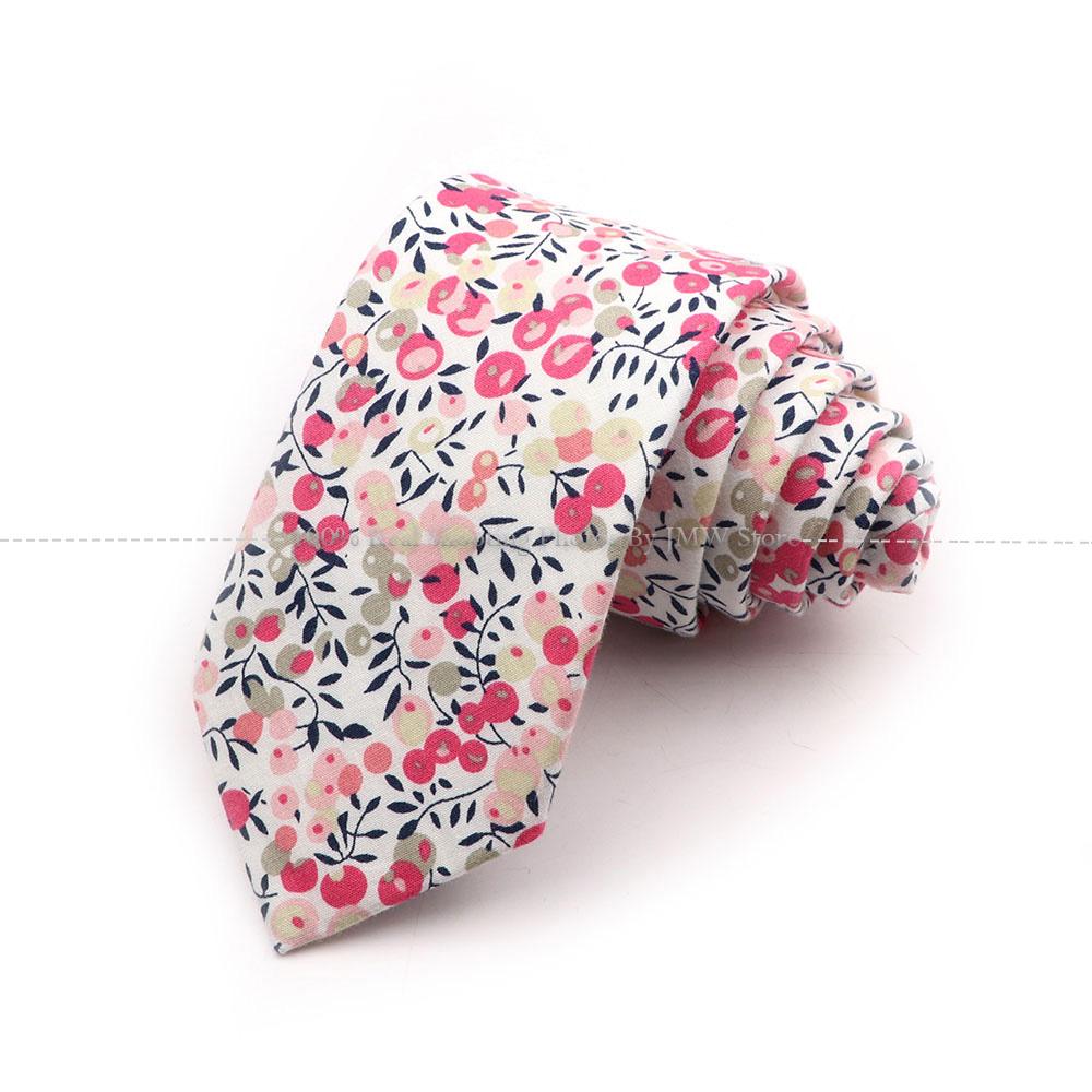 New Chic, Blumenkrawatte, 100 % Baumwollkrawatte, für Männer, helle Farbe, lässige schmale Krawatte, Hochzeitsfeier