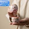 50ml Handamde Lard Jelly Frozen Pink Ru Kiln Teacup Yellow Flower Cat Hand-held Cup Master Tea Bowl Chazhan Kung Fu Teaset Gifts