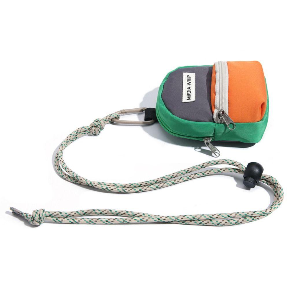 Neck Hanging Coin Purse New Polyester Earphone Storage Bag Mini Wallet Anti-theft Contrasting Color Small Key Bag